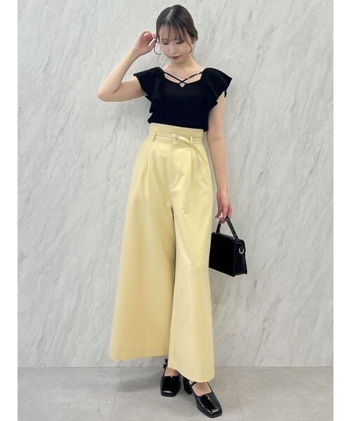 dazzlin（ダズリン）の「クロスラッフルニットトップス（ニット/セーター・レディース・オフホワイト/ピンク/グレー/ブルー/ブラック・FREE）」の18枚目の写真