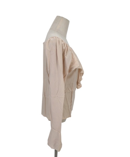 Amulet(アミュレット)の「ベルスリーブフリルブラウス(シャツ/ブラウス・レディース・ベージュ/ブラック・L/M/XL)」の6枚目の写真
