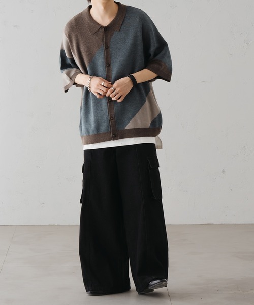 epnok（エプノック）の「アシンメトリールーズニットシャツ（シャツ/ブラウス・メンズ・ブラウン/ブラック/グレイッシュベージュ・SMALL/MEDIUM/LARGE）」の20枚目の写真