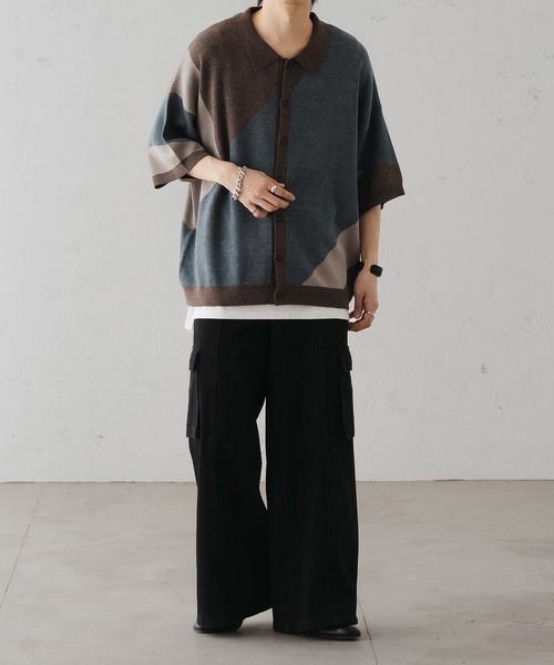 epnok（エプノック）の「アシンメトリールーズニットシャツ（シャツ/ブラウス・メンズ・ブラウン/ブラック/グレイッシュベージュ・SMALL/MEDIUM/LARGE）」の21枚目の写真