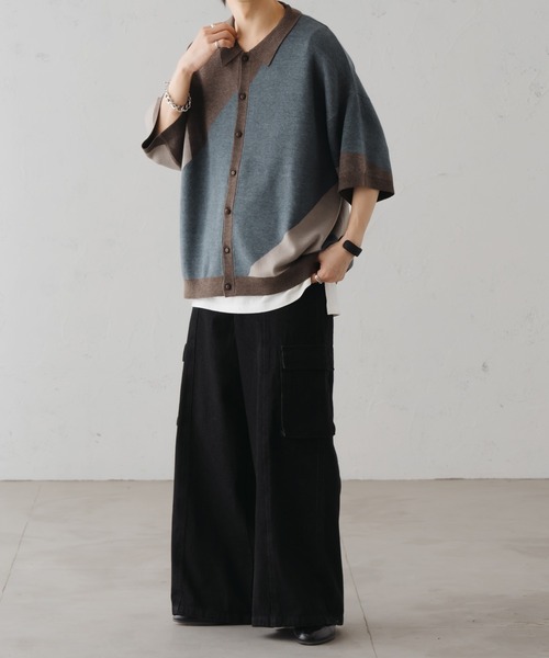 epnok（エプノック）の「アシンメトリールーズニットシャツ（シャツ/ブラウス・メンズ・ブラウン/ブラック/グレイッシュベージュ・SMALL/MEDIUM/LARGE）」の19枚目の写真