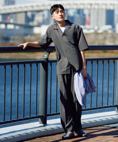 URBAN RESEARCH（アーバンリサーチ）の「『セットアップ対応』『吸水速乾』ドライメランジショートスリーブシャツ（シャツ/ブラウス・メンズ・ベージュ/ブラック/チャコールグレー・SMALL/MEDIUM/LARGE）」の4枚目の写真