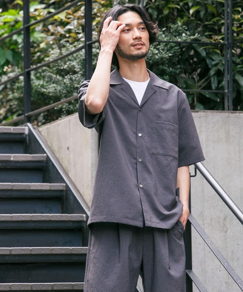 URBAN RESEARCH（アーバンリサーチ）の「『セットアップ対応』『吸水速乾』ドライメランジショートスリーブシャツ（シャツ/ブラウス・メンズ・ベージュ/ブラック/チャコールグレー・SMALL/MEDIUM/LARGE）」の9枚目の写真