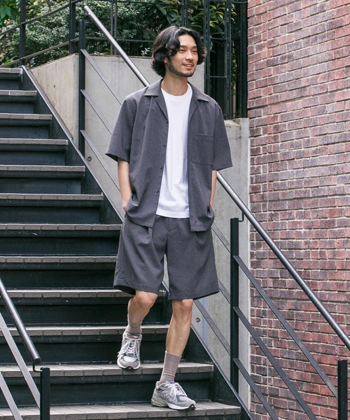 URBAN RESEARCH（アーバンリサーチ）の「『セットアップ対応』『吸水速乾』ドライメランジショートスリーブシャツ（シャツ/ブラウス・メンズ・ベージュ/ブラック/チャコールグレー・SMALL/MEDIUM/LARGE）」の15枚目の写真