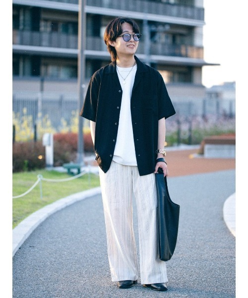 BACK NUMBER(バックナンバー)の「【BACK NUMBER】レーヨン麻半袖シャツ(シャツ/ブラウス・メンズ・オレンジ/ブラック/オフホワイト・L/M/XL)」の15枚目の写真