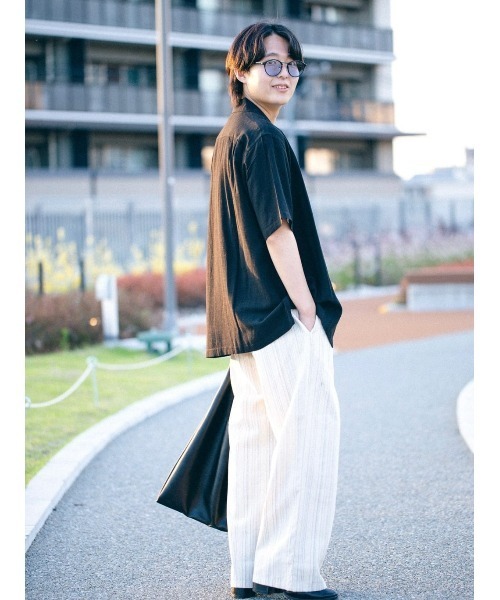 BACK NUMBER(バックナンバー)の「【BACK NUMBER】レーヨン麻半袖シャツ(シャツ/ブラウス・メンズ・オレンジ/ブラック/オフホワイト・L/M/XL)」の16枚目の写真