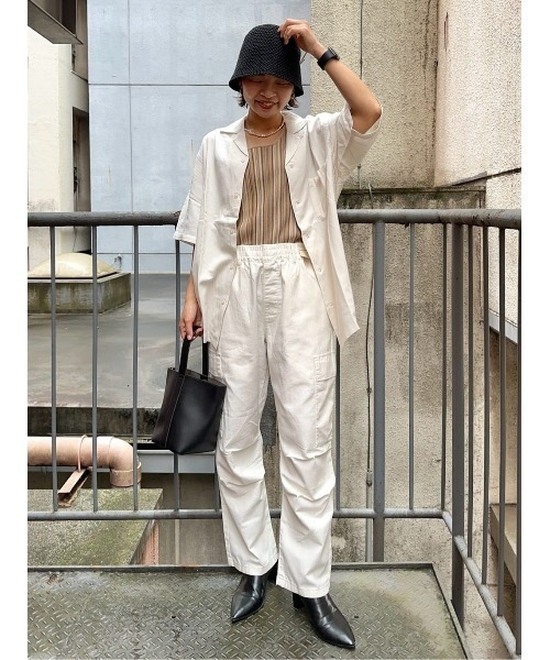 BACK NUMBER(バックナンバー)の「【BACK NUMBER】レーヨン麻半袖シャツ(シャツ/ブラウス・メンズ・オレンジ/ブラック/オフホワイト・L/M/XL)」の13枚目の写真