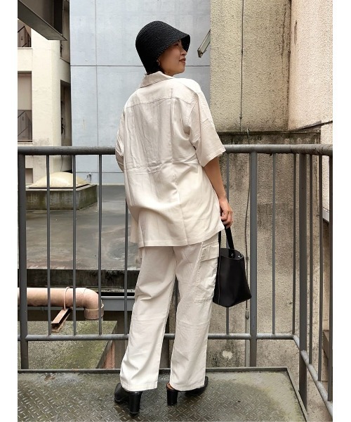 BACK NUMBER(バックナンバー)の「【BACK NUMBER】レーヨン麻半袖シャツ(シャツ/ブラウス・メンズ・オレンジ/ブラック/オフホワイト・L/M/XL)」の14枚目の写真