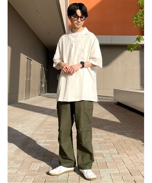 BACK NUMBER(バックナンバー)の「【BACK NUMBER】レーヨン麻半袖シャツ(シャツ/ブラウス・メンズ・オレンジ/ブラック/オフホワイト・L/M/XL)」の10枚目の写真