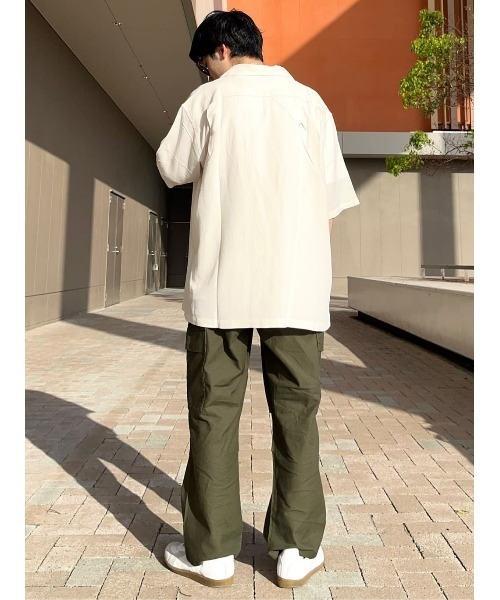 BACK NUMBER(バックナンバー)の「【BACK NUMBER】レーヨン麻半袖シャツ(シャツ/ブラウス・メンズ・オレンジ/ブラック/オフホワイト・L/M/XL)」の11枚目の写真