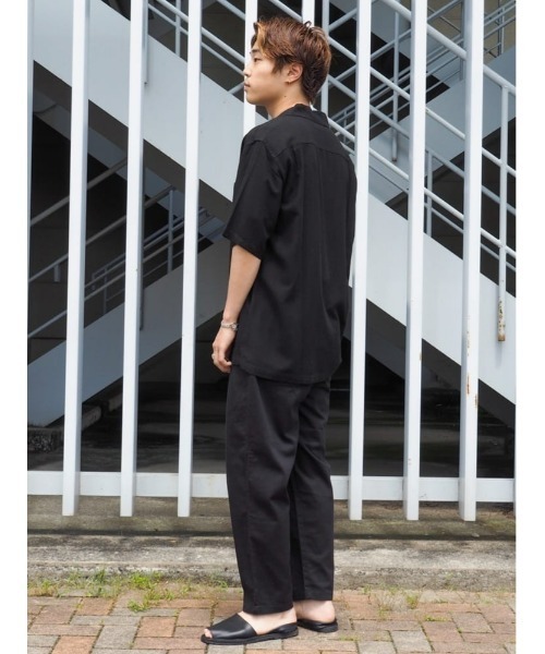 BACK NUMBER(バックナンバー)の「【BACK NUMBER】レーヨン麻半袖シャツ(シャツ/ブラウス・メンズ・オレンジ/ブラック/オフホワイト・L/M/XL)」の21枚目の写真