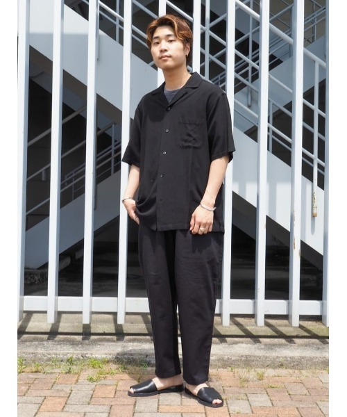 BACK NUMBER(バックナンバー)の「【BACK NUMBER】レーヨン麻半袖シャツ(シャツ/ブラウス・メンズ・オレンジ/ブラック/オフホワイト・L/M/XL)」の22枚目の写真