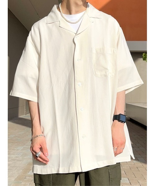 BACK NUMBER(バックナンバー)の「【BACK NUMBER】レーヨン麻半袖シャツ(シャツ/ブラウス・メンズ・オレンジ/ブラック/オフホワイト・L/M/XL)」の12枚目の写真