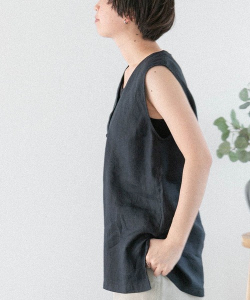 FORK&SPOON（フォークアンドスプーン）の「FORK&SPOON　リネンノースリーブプルオーバー（その他トップス・レディース・ブルー系その他/オートミール・1）」の16枚目の写真