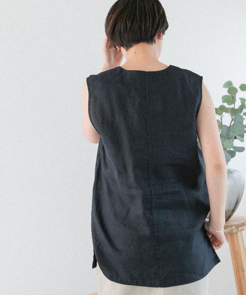 FORK&SPOON（フォークアンドスプーン）の「FORK&SPOON　リネンノースリーブプルオーバー（その他トップス・レディース・ブルー系その他/オートミール・1）」の17枚目の写真