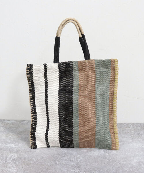 fredy emue（フレディエミュ）の「【TARANGO/タランゴ】 ジュートスクエアフラットトート（トートバッグ・レディース・グリーン系その他/ブルー系その他・FREE）」の4枚目の写真