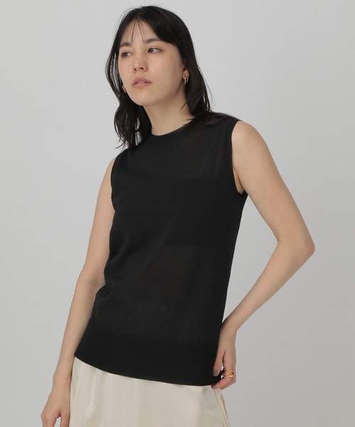 Chaos（カオス）の「Chaos(カオス)/ベルティカノースリーブニット（ニット/セーター・レディース・ブラック/クリーム/ブルー・FREE）」の2枚目の写真