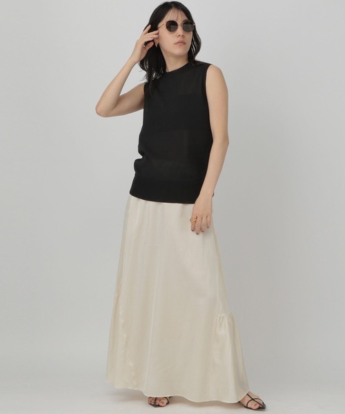 Chaos（カオス）の「Chaos(カオス)/ベルティカノースリーブニット（ニット/セーター・レディース・ブラック/クリーム/ブルー・FREE）」の6枚目の写真