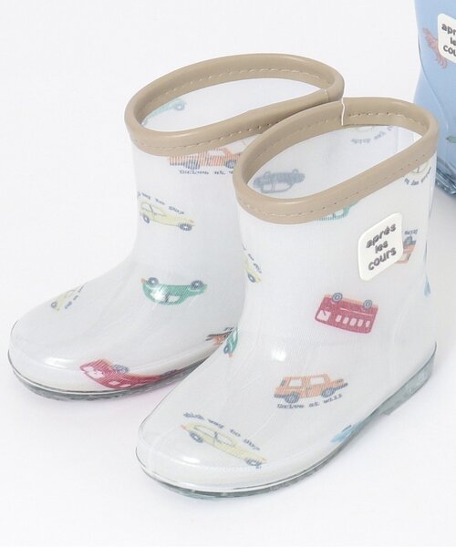 apres les cours（アプレレクール）の「きょうりゅう・車柄 レインシューズ（レインシューズ・キッズ・アイボリー/サックスブルー・15 /19/14/17/18/16）」の2枚目の写真