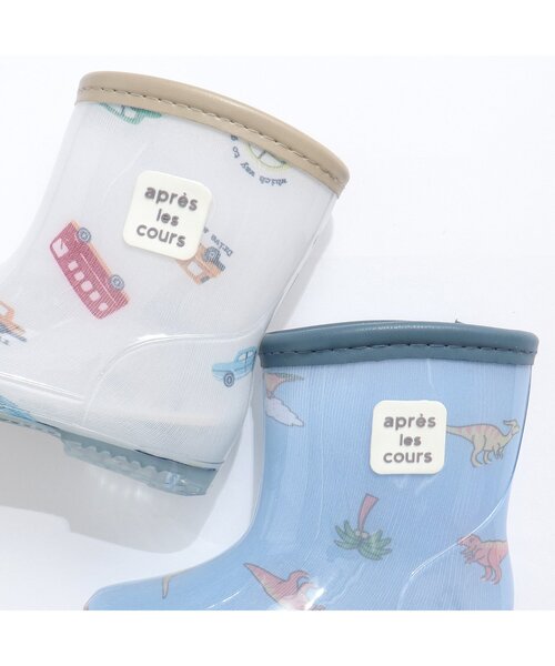 apres les cours（アプレレクール）の「きょうりゅう・車柄 レインシューズ（レインシューズ・キッズ・アイボリー/サックスブルー・15 /19/14/17/18/16）」の3枚目の写真