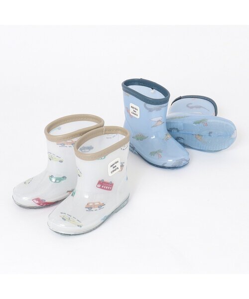 apres les cours（アプレレクール）の「きょうりゅう・車柄 レインシューズ（レインシューズ・キッズ・アイボリー/サックスブルー・15 /19/14/17/18/16）」の4枚目の写真