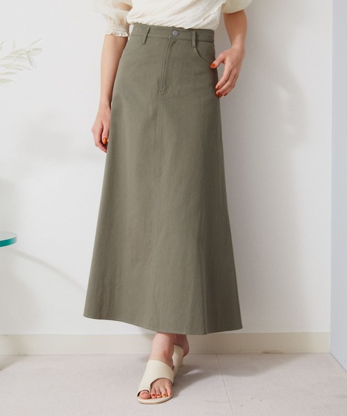 mysty woman（ミスティウーマン）の「バックレースアップスカート 906410（スカート・レディース・ライトグリーン/アイボリー/チャコールグレー・FREE）」の3枚目の写真