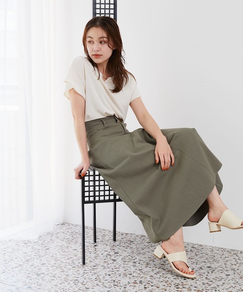 mysty woman（ミスティウーマン）の「バックレースアップスカート 906410（スカート・レディース・ライトグリーン/アイボリー/チャコールグレー・FREE）」の11枚目の写真