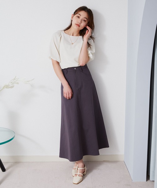 mysty woman（ミスティウーマン）の「バックレースアップスカート 906410（スカート・レディース・ライトグリーン/アイボリー/チャコールグレー・FREE）」の13枚目の写真