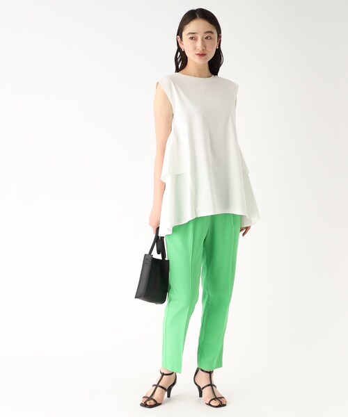 OPAQUE.CLIP（オペークドットクリップ）の「◆ティアードドッキングカットソー【イージーケア/洗濯機洗い可】（Tシャツ/カットソー・レディース・サンドベージュ/チャコールグレー/オフホワイト/ブラック・36/38/40）」の16枚目の写真