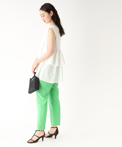 OPAQUE.CLIP（オペークドットクリップ）の「◆ティアードドッキングカットソー【イージーケア/洗濯機洗い可】（Tシャツ/カットソー・レディース・サンドベージュ/チャコールグレー/オフホワイト/ブラック・36/38/40）」の12枚目の写真