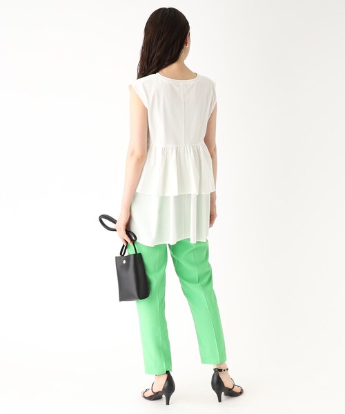 OPAQUE.CLIP（オペークドットクリップ）の「◆ティアードドッキングカットソー【イージーケア/洗濯機洗い可】（Tシャツ/カットソー・レディース・サンドベージュ/チャコールグレー/オフホワイト/ブラック・36/38/40）」の20枚目の写真