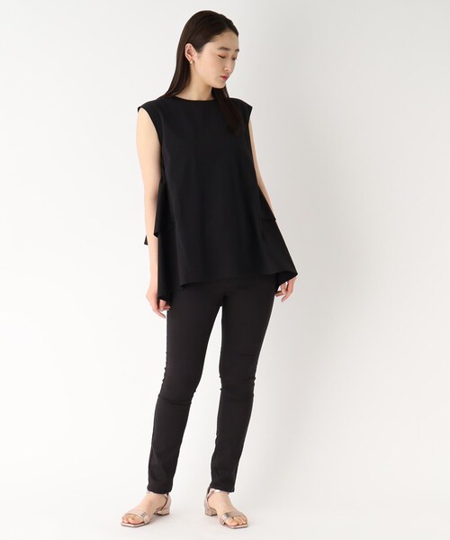 OPAQUE.CLIP（オペークドットクリップ）の「◆ティアードドッキングカットソー【イージーケア/洗濯機洗い可】（Tシャツ/カットソー・レディース・サンドベージュ/チャコールグレー/オフホワイト/ブラック・36/38/40）」の22枚目の写真