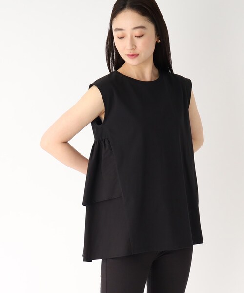 OPAQUE.CLIP（オペークドットクリップ）の「◆ティアードドッキングカットソー【イージーケア/洗濯機洗い可】（Tシャツ/カットソー・レディース・サンドベージュ/チャコールグレー/オフホワイト/ブラック・36/38/40）」の10枚目の写真