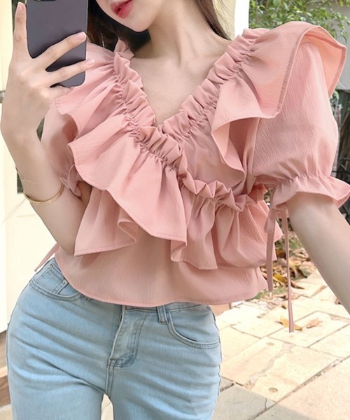 Riff（リフ）の「フリルオフショル トップス（シャツ/ブラウス）」 - WEAR