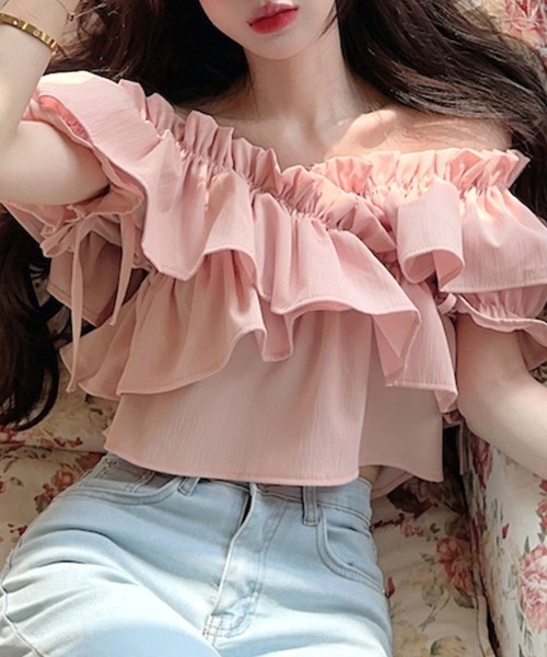 Riff（リフ）の「フリルオフショル トップス（シャツ/ブラウス）」 - WEAR