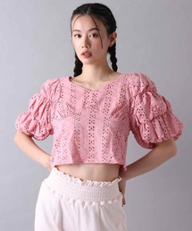 【Seemi】編み込みリボンブラウス