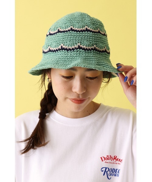 RODEO CROWNS WIDE BOWL(ロデオクラウンズワイドボウル)の「Ryu Ambe Knit HAT(ハット・レディース・ベージュ/ライトグリーン/ブラック・FREE)」の22枚目の写真