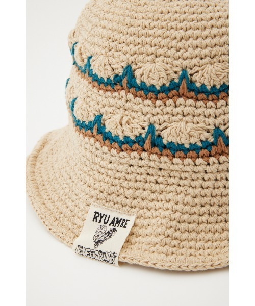 RODEO CROWNS WIDE BOWL(ロデオクラウンズワイドボウル)の「Ryu Ambe Knit HAT(ハット・レディース・ベージュ/ライトグリーン/ブラック・FREE)」の9枚目の写真