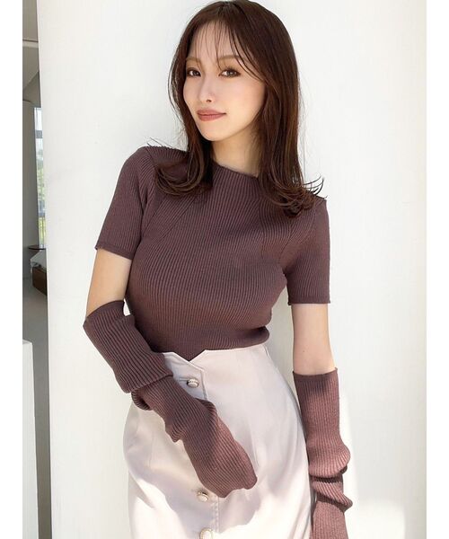 RESEXXY（リゼクシー）の「アームウォーマーニット（ニット/セーター・レディース・ブルー/アイボリー/ブラック/ブラウン・FREE）」の6枚目の写真