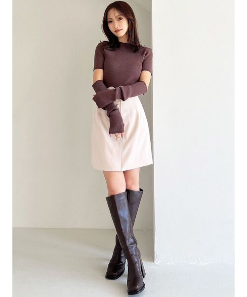 RESEXXY（リゼクシー）の「アームウォーマーニット（ニット/セーター・レディース・ブルー/アイボリー/ブラック/ブラウン・FREE）」の9枚目の写真