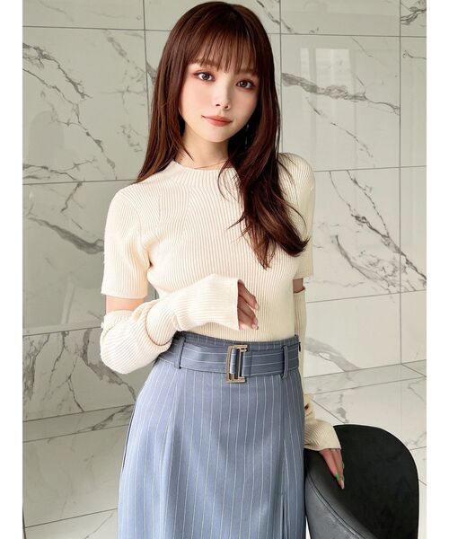 RESEXXY（リゼクシー）の「アームウォーマーニット（ニット/セーター・レディース・ブルー/アイボリー/ブラック/ブラウン・FREE）」の11枚目の写真