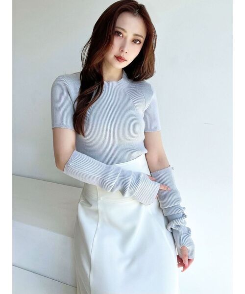 RESEXXY（リゼクシー）の「アームウォーマーニット（ニット/セーター・レディース・ブルー/アイボリー/ブラック/ブラウン・FREE）」の16枚目の写真