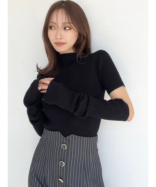 RESEXXY（リゼクシー）の「アームウォーマーニット（ニット/セーター・レディース・ブルー/アイボリー/ブラック/ブラウン・FREE）」の18枚目の写真