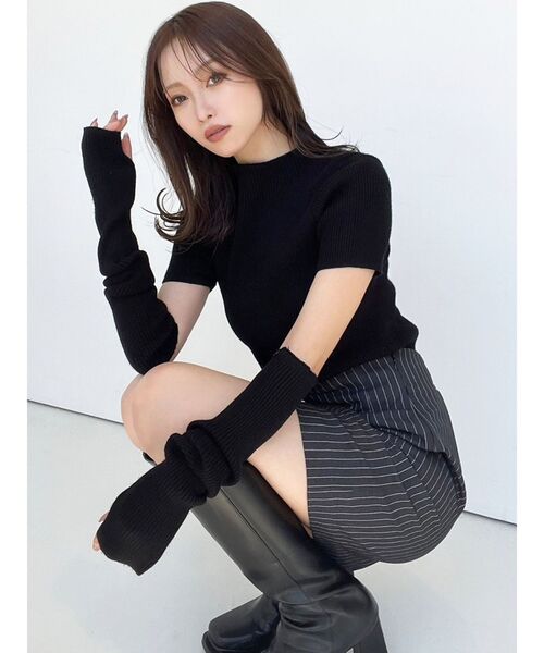 RESEXXY（リゼクシー）の「アームウォーマーニット（ニット/セーター・レディース・ブルー/アイボリー/ブラック/ブラウン・FREE）」の20枚目の写真