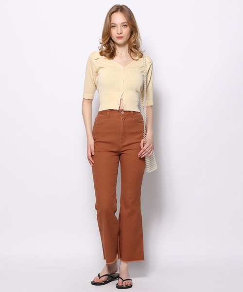 FOREVER 21(フォーエバー トゥエンティーワン)の「ビッグカラーサマーニットカーディガン(カーディガン/ボレロ・レディース・ブラック/ホワイト・SMALL/MEDIUM)」の6枚目の写真