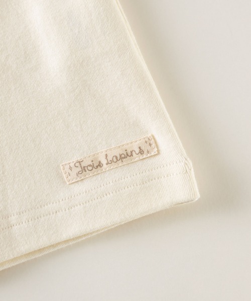 trois lapins kp（トロワラパンケーピー）の「微起毛フライスストレッチ 長袖Tシャツ(100~160cm)（Tシャツ/カットソー・キッズ・ピンク/オフホワイト/ブラック・140cm/130cm/120cm/110cm/150cm/100cm/160cm）」の5枚目の写真