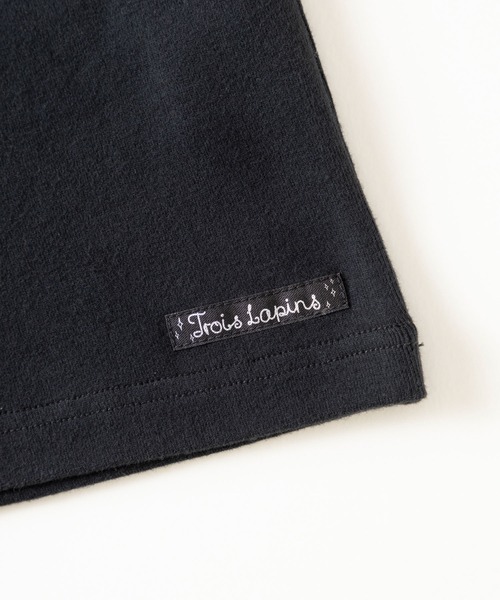 trois lapins kp（トロワラパンケーピー）の「微起毛フライスストレッチ 長袖Tシャツ(100~160cm)（Tシャツ/カットソー・キッズ・ピンク/オフホワイト/ブラック・140cm/130cm/120cm/110cm/150cm/100cm/160cm）」の7枚目の写真