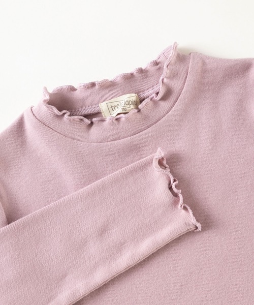 trois lapins kp（トロワラパンケーピー）の「微起毛フライスストレッチ 長袖Tシャツ(100~160cm)（Tシャツ/カットソー・キッズ・ピンク/オフホワイト/ブラック・140cm/130cm/120cm/110cm/150cm/100cm/160cm）」の8枚目の写真