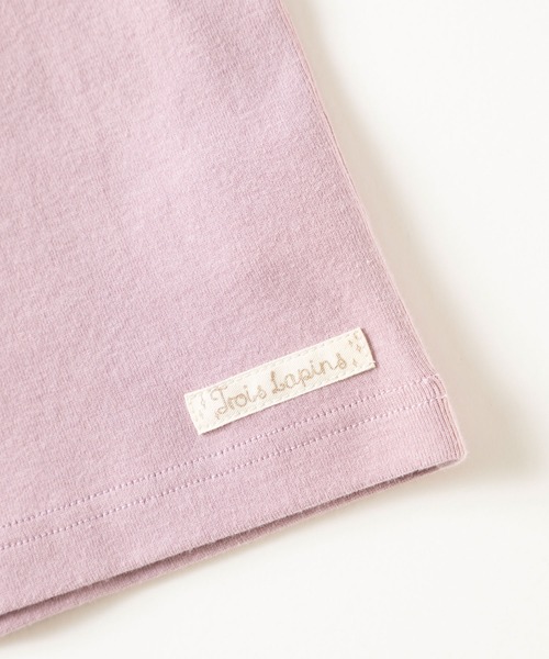 trois lapins kp（トロワラパンケーピー）の「微起毛フライスストレッチ 長袖Tシャツ(100~160cm)（Tシャツ/カットソー・キッズ・ピンク/オフホワイト/ブラック・140cm/130cm/120cm/110cm/150cm/100cm/160cm）」の9枚目の写真