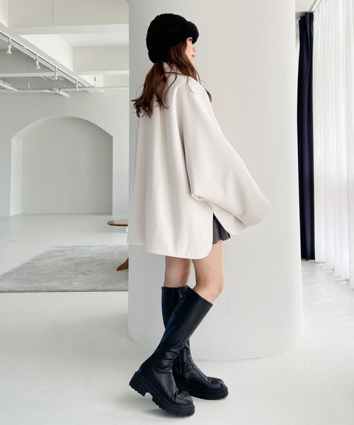 Heather（ヘザー）の「エコファーニットワッチ　967126（ニットキャップ/ビーニー・レディース・ベージュ/ブラック・ONE SIZE）」の12枚目の写真